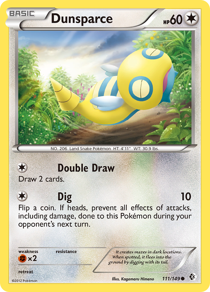 Dunsparce (111/149) [Black & White: Boundaries Crossed] Reverse Holofoil