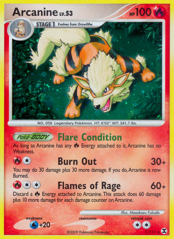 Arcanine (1/111) [Platinum: Rising Rivals] Reverse Holofoil