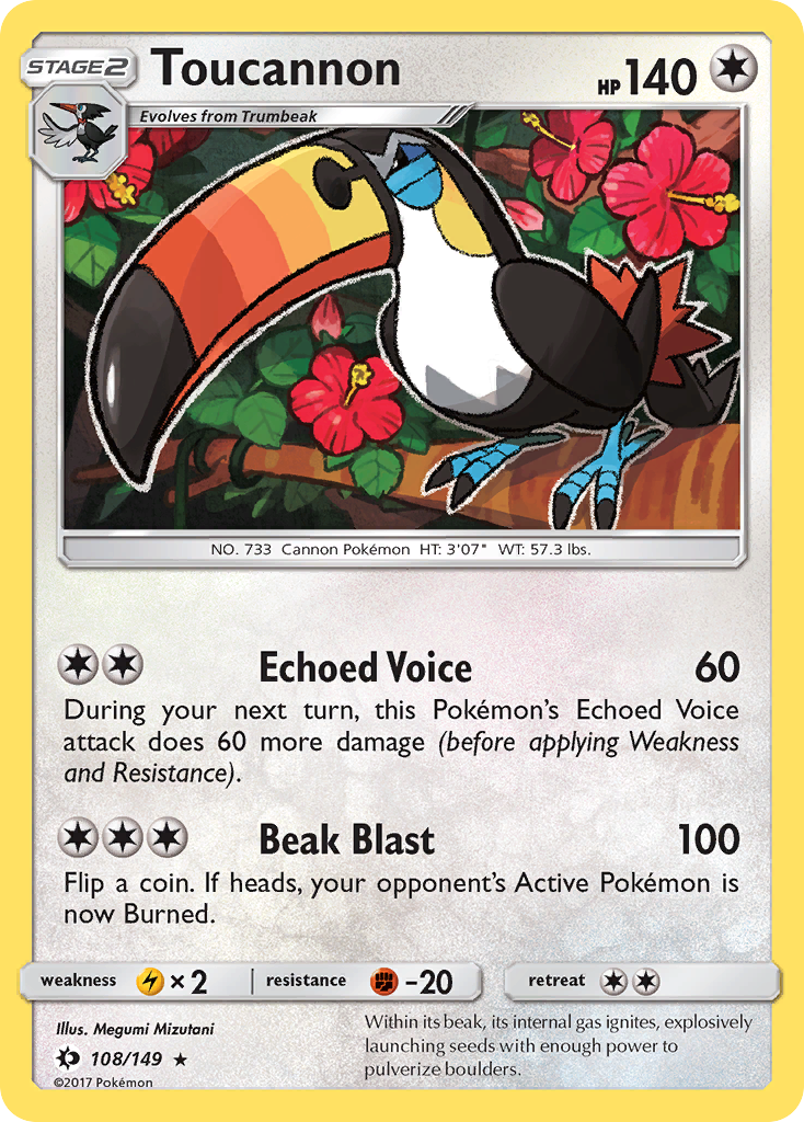 Toucannon (108/149) [Sun & Moon: Base Set] Reverse Holofoil