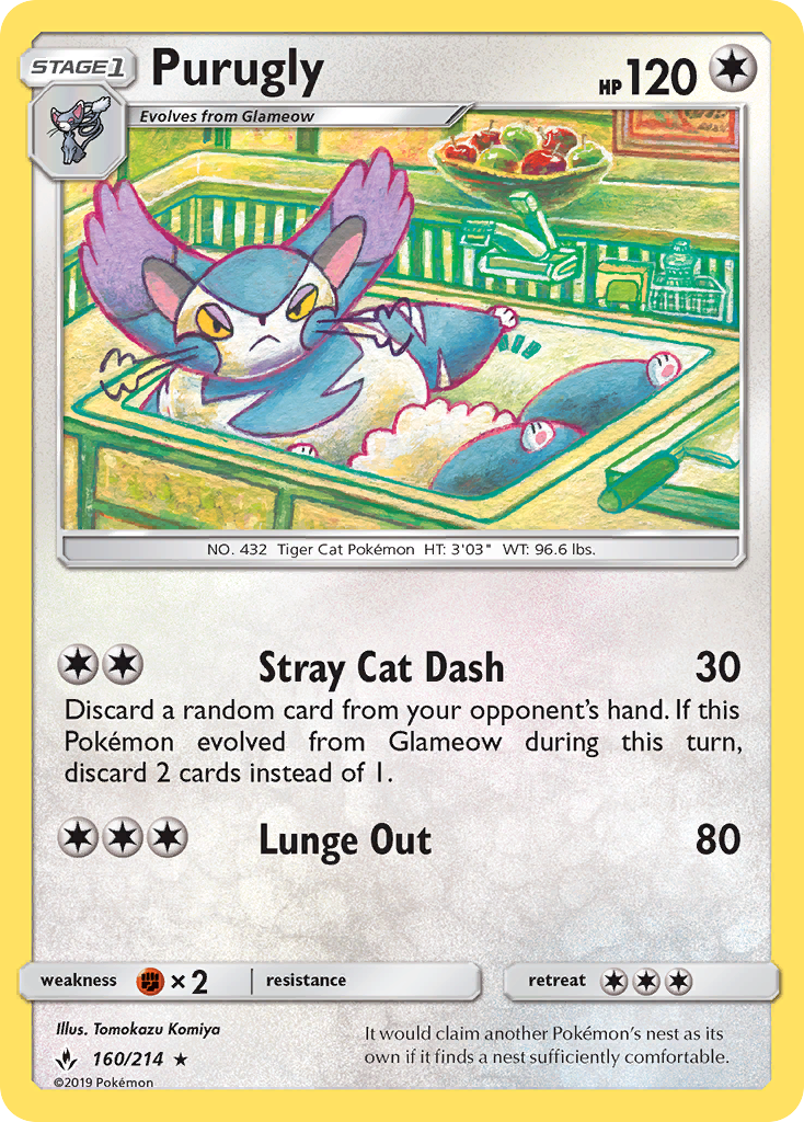 Purugly (160/214) [Sun & Moon: Unbroken Bonds] Reverse Holofoil