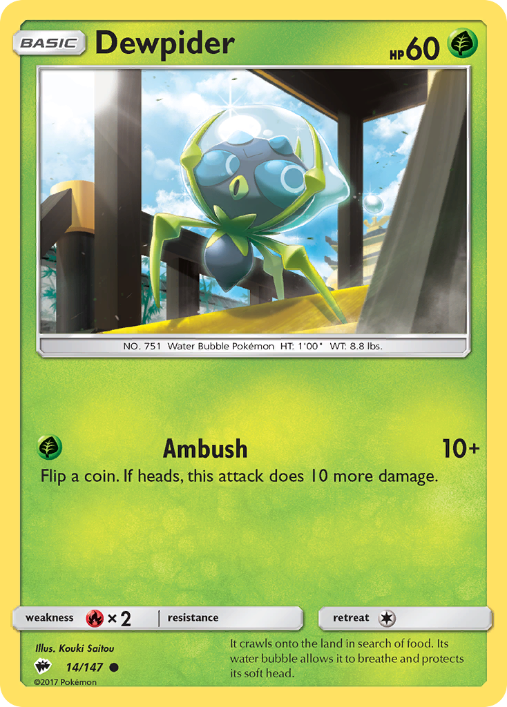 Dewpider (14/147) [Sun & Moon: Burning Shadows] Reverse Holofoil