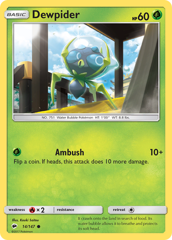 Dewpider (14/147) [Sun & Moon: Burning Shadows] Reverse Holofoil