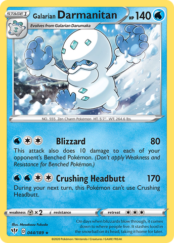 Galarian Darmanitan (044/189) [Sword & Shield: Darkness Ablaze] Reverse Holofoil