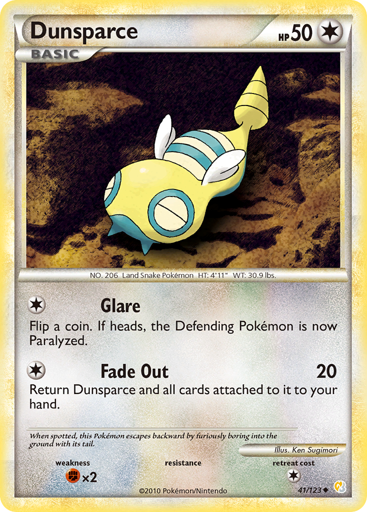 Dunsparce (41/123) [HeartGold & SoulSilver: Base Set] Reverse Holofoil