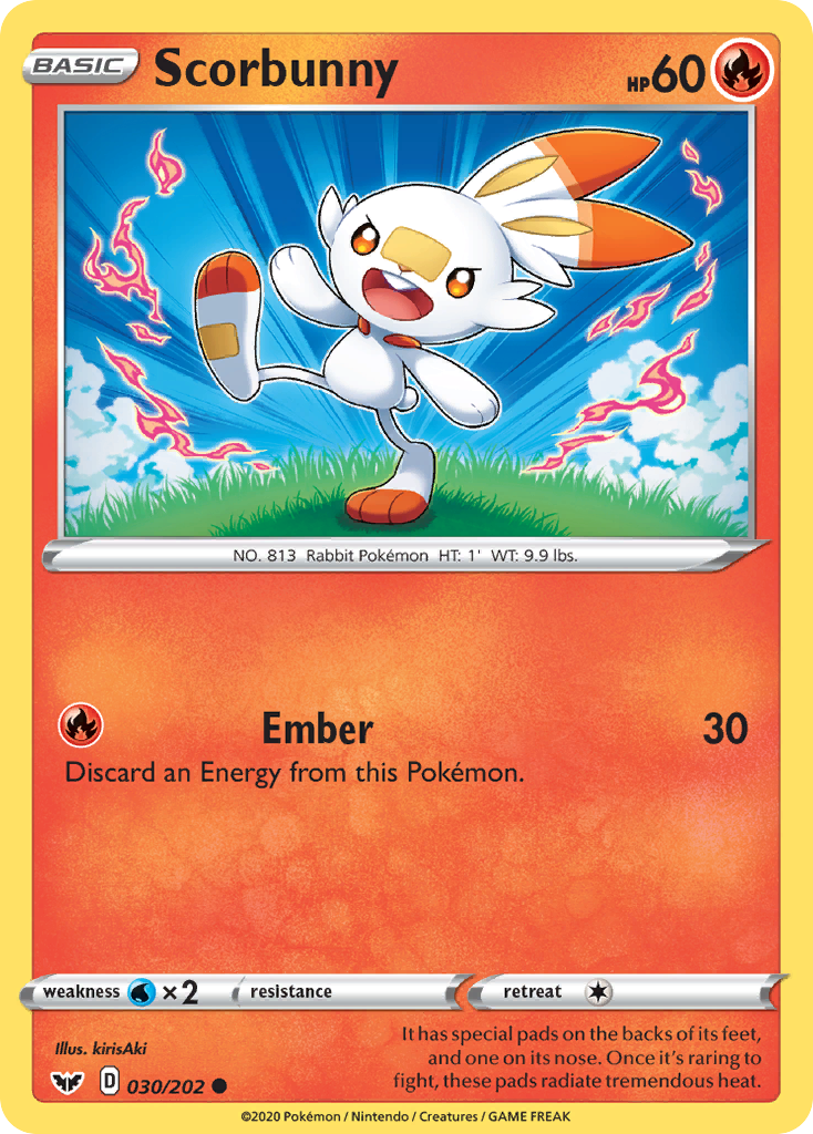 Scorbunny (030/202) [Sword & Shield: Base Set] Reverse Holofoil
