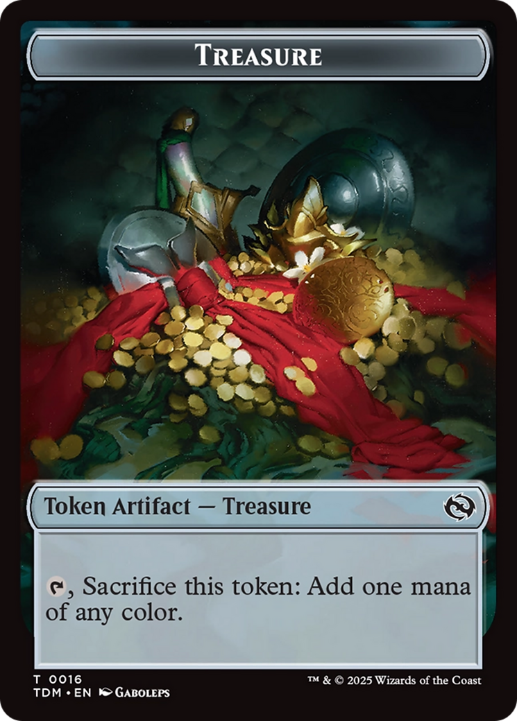 Elephant // Treasure Double-Sided Token [Tarkir: Dragonstorm Tokens] Foil