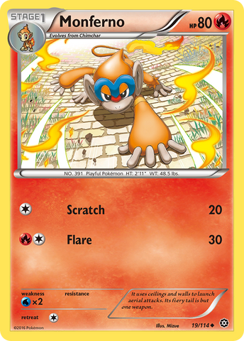 Monferno (19/114) [XY: Steam Siege] Reverse Holofoil