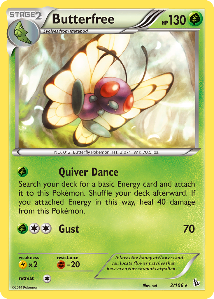 Butterfree (3/106) [XY: Flashfire] Reverse Holofoil
