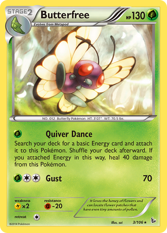 Butterfree (3/106) [XY: Flashfire] Reverse Holofoil