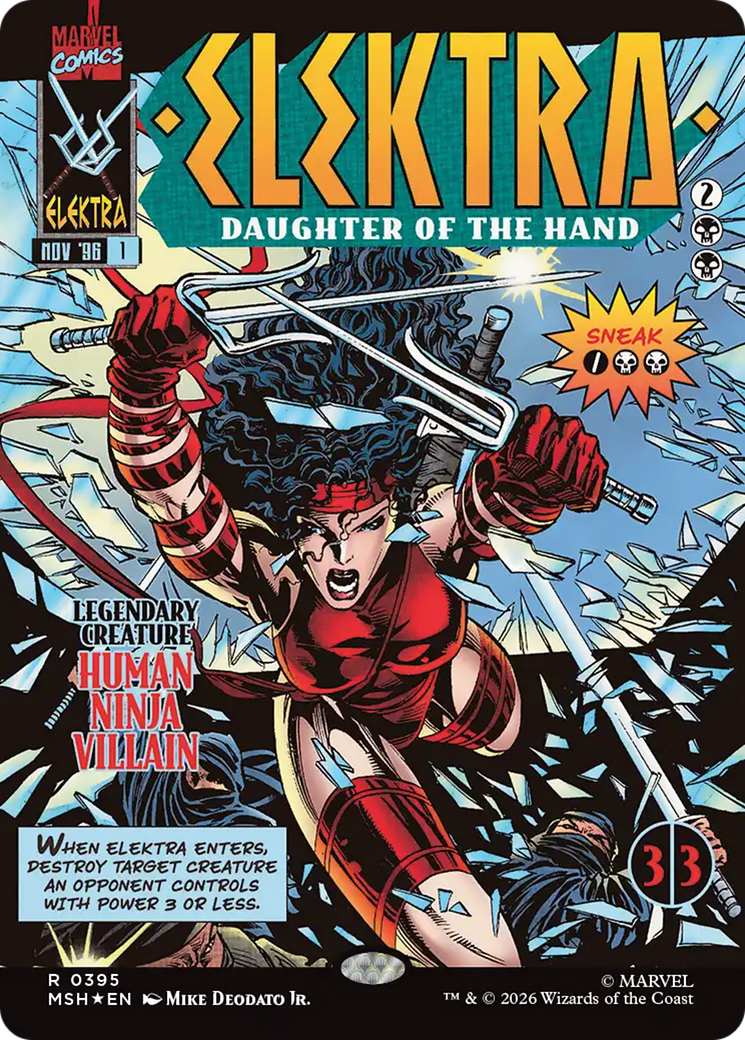 Elektra, Daughter of the Hand (Borderless) (395) [Marvel Super Heroes] Foil