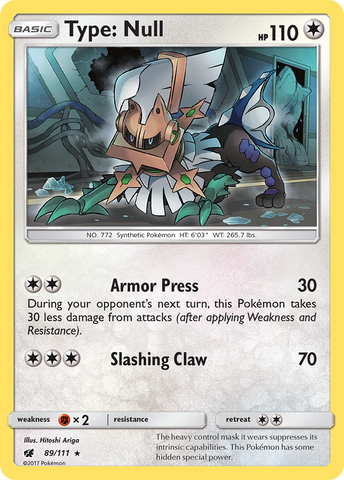 Type: Null (89/111) [Sun & Moon: Crimson Invasion] Reverse Holofoil