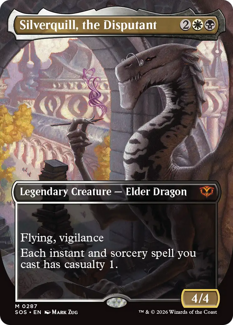 Silverquill, the Disputant (Borderless) [Secrets of Strixhaven] Foil