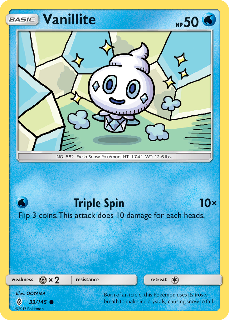 Vanillite (33/145) [Sun & Moon: Guardians Rising] Reverse Holofoil