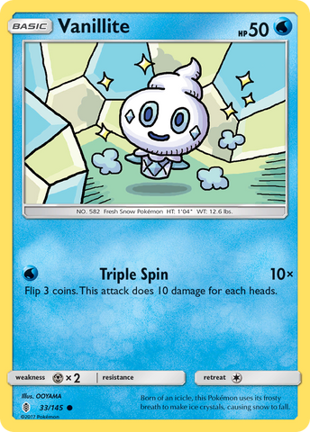 Vanillite (33/145) [Sun & Moon: Guardians Rising] Reverse Holofoil