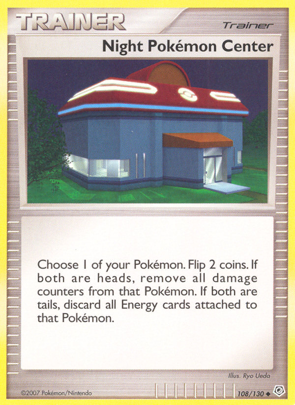 Night Pokemon Center (108/130) [Diamond & Pearl: Base Set] Reverse Holofoil