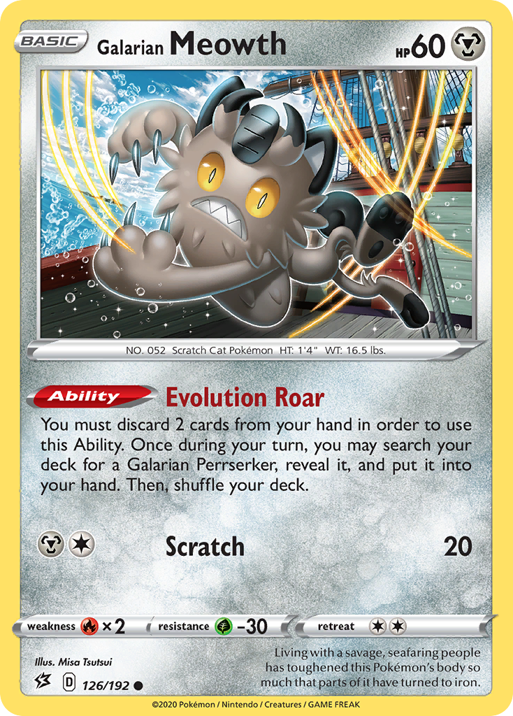 Galarian Meowth (126/192) [Sword & Shield: Rebel Clash] Reverse Holofoil