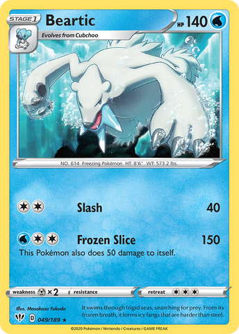 Beartic (049/189) [Sword & Shield: Darkness Ablaze] Reverse Holofoil