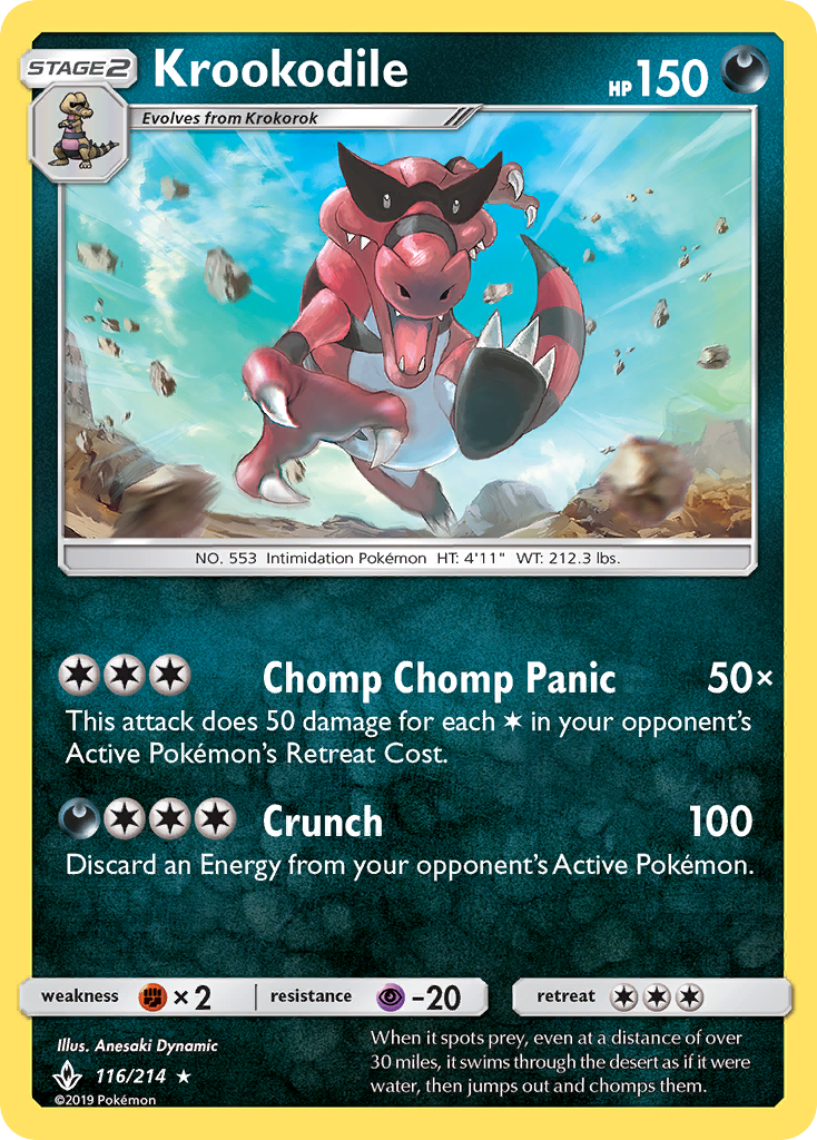Krookodile (116/214) [Sun & Moon: Unbroken Bonds] Reverse Holofoil