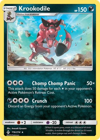 Krookodile (116/214) [Sun & Moon: Unbroken Bonds] Reverse Holofoil