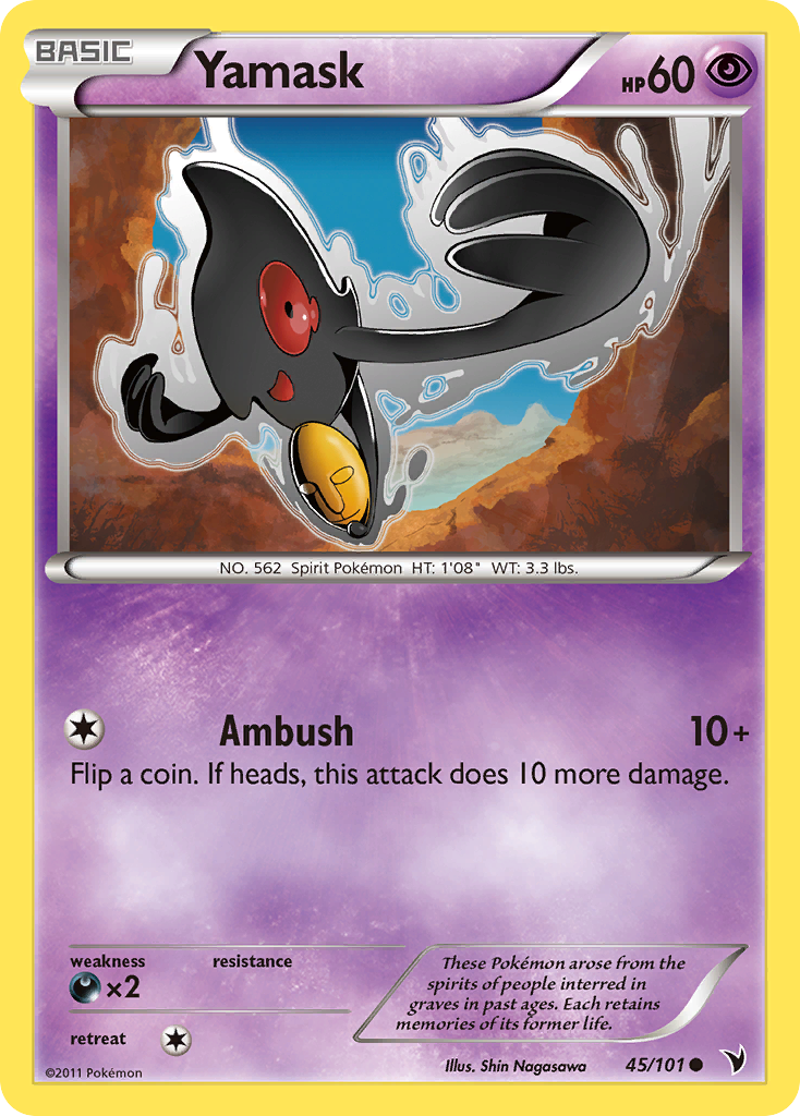 Yamask (45/101) [Black & White: Noble Victories] Reverse Holofoil