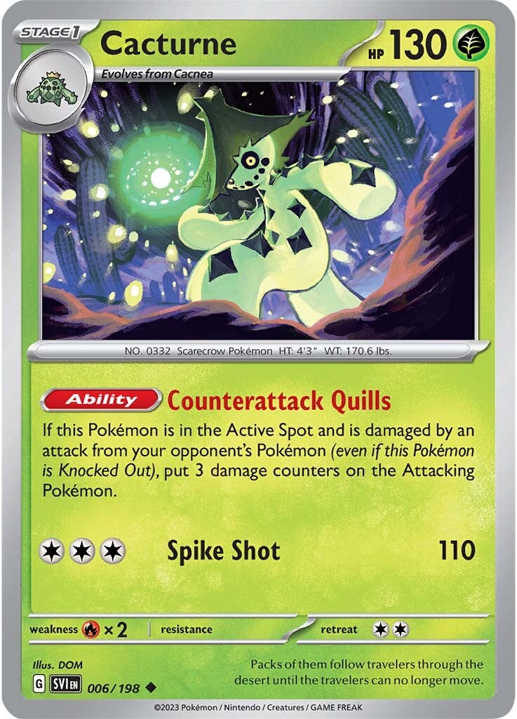 Cacturne (006/198) [Scarlet & Violet: Base Set] Reverse Holofoil