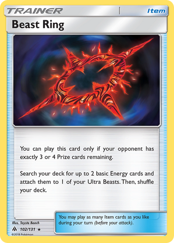 Beast Ring (102/131) [Sun & Moon: Forbidden Light] Reverse Holofoil