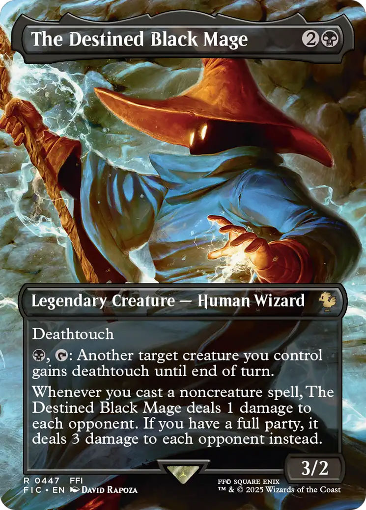 The Destined Black Mage (Borderless) [FINAL FANTASY Commander] Foil