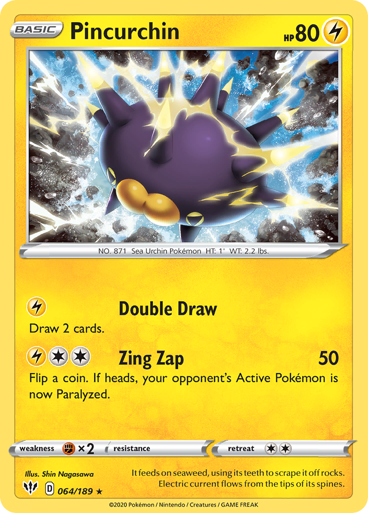 Pincurchin (064/189) [Sword & Shield: Darkness Ablaze] Reverse Holofoil