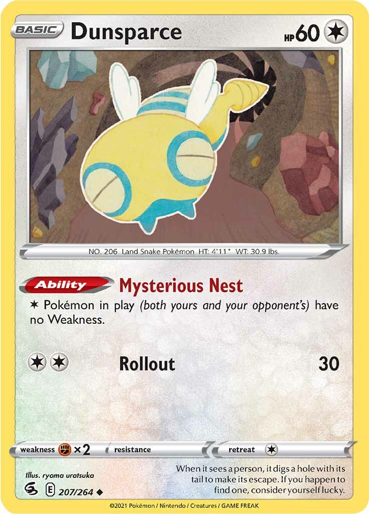 Dunsparce (207/264) [Sword & Shield: Fusion Strike] Reverse Holofoil
