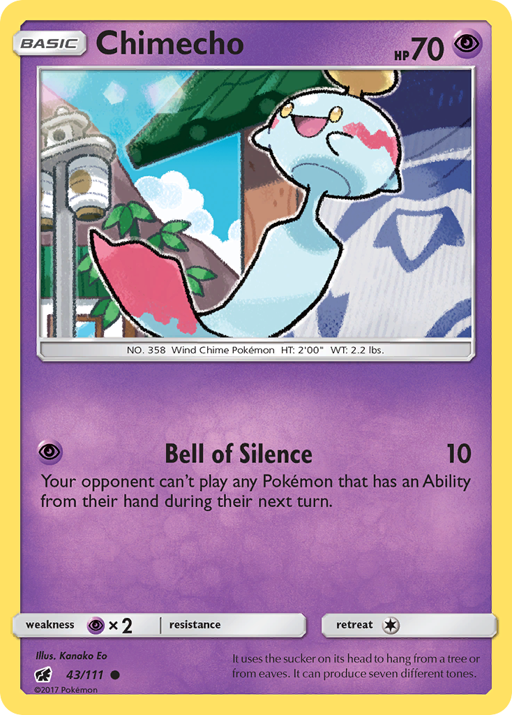 Chimecho (43/111) [Sun & Moon: Crimson Invasion] Reverse Holofoil