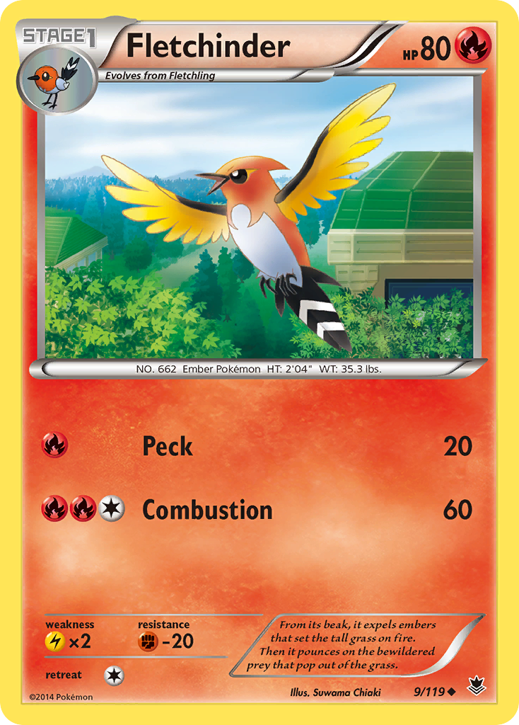 Fletchinder (9/119) [XY: Phantom Forces] Reverse Holofoil