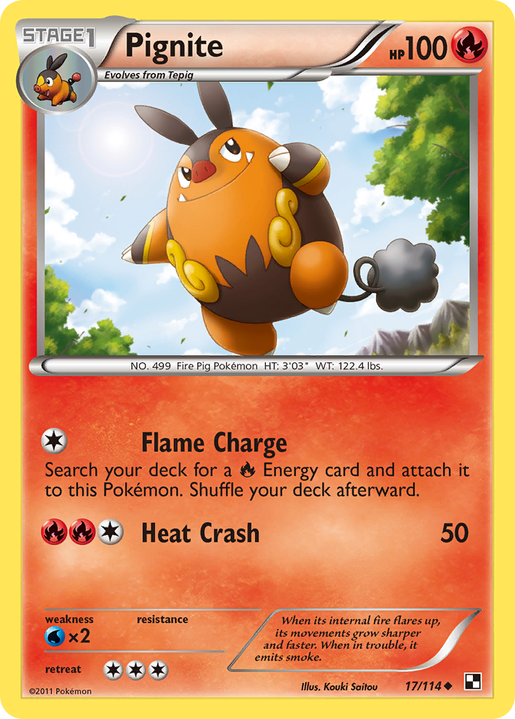 Pignite (17/114) [Black & White: Base Set] Reverse Holofoil