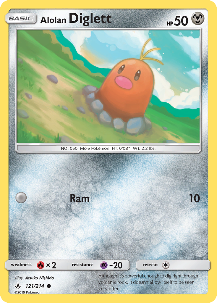 Alolan Diglett (121/214) [Sun & Moon: Unbroken Bonds] Reverse Holofoil
