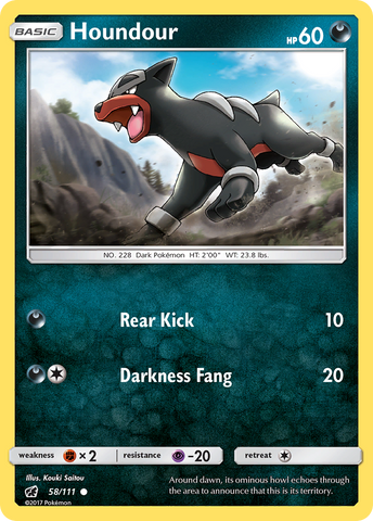 Houndour (58/111) [Sun & Moon: Crimson Invasion] Reverse Holofoil