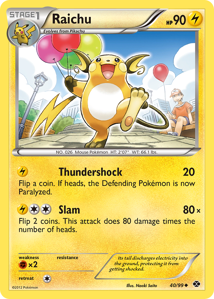 Raichu (40/99) [Black & White: Next Destinies] Reverse Holofoil