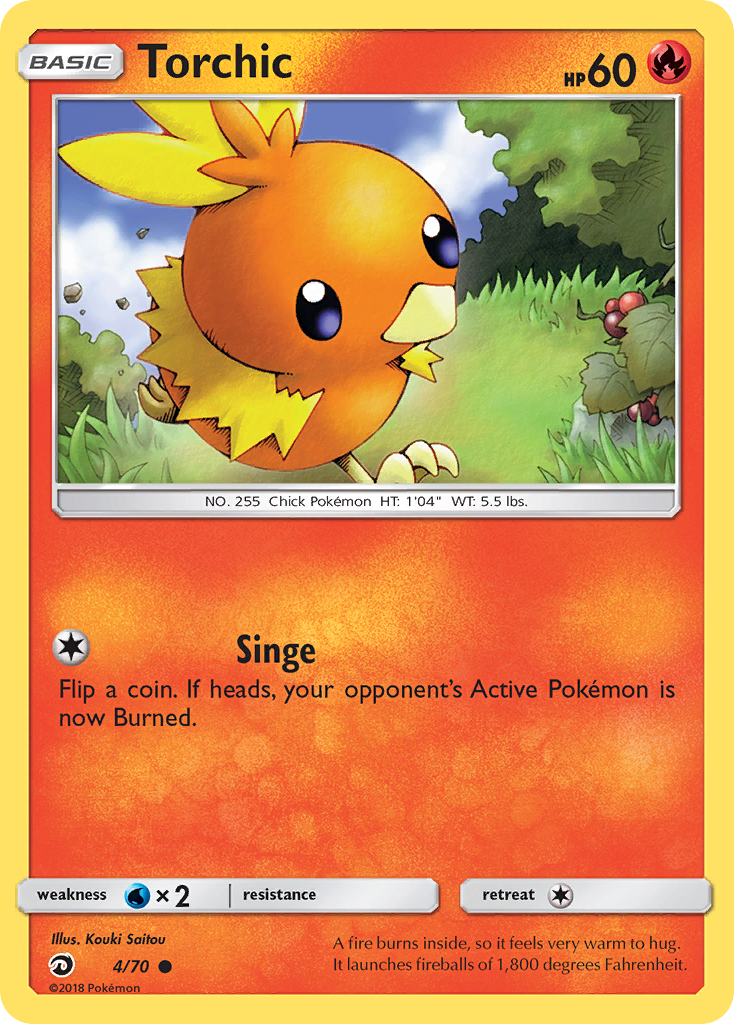 Torchic (4/70) [Sun & Moon: Dragon Majesty] Reverse Holofoil