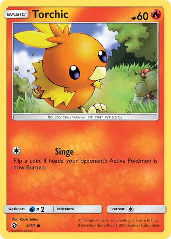 Torchic (4/70) [Sun & Moon: Dragon Majesty] Reverse Holofoil
