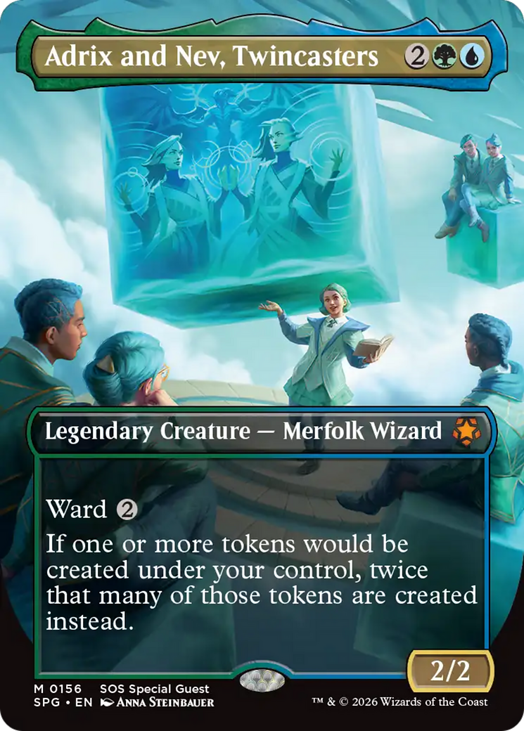 Adrix and Nev, Twincasters (Borderless) [Secrets of Strixhaven Special Guests] Foil