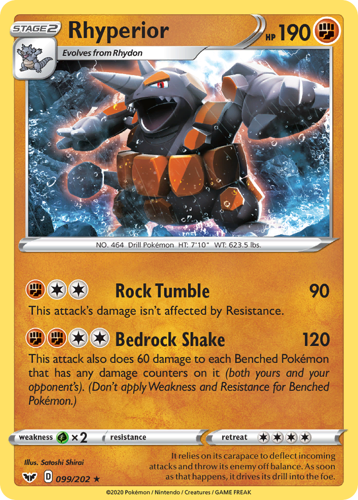 Rhyperior (099/202) [Sword & Shield: Base Set] Reverse Holofoil