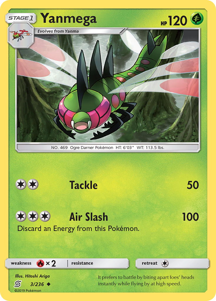 Yanmega (3/236) [Sun & Moon: Unified Minds] Reverse Holofoil