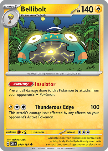 Bellibolt (078/197) [Scarlet & Violet: Obsidian Flames] Reverse Holofoil