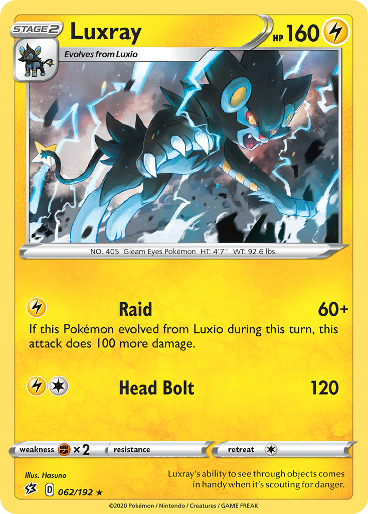 Luxray (062/192) [Sword & Shield: Rebel Clash] Reverse Holofoil