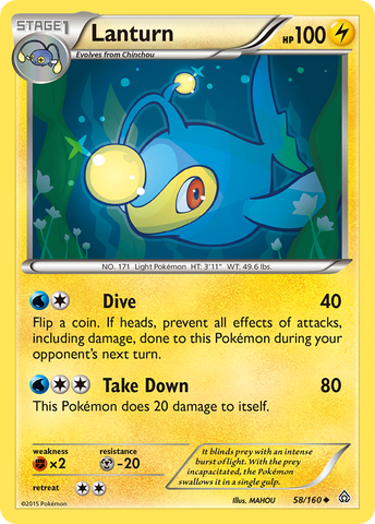 Lanturn (58/160) [XY: Primal Clash] Reverse Holofoil