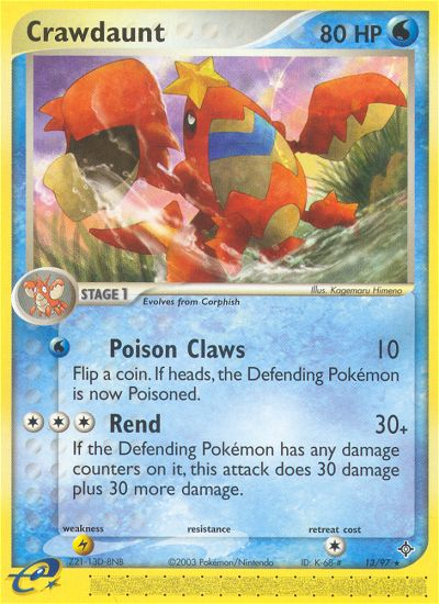 Crawdaunt (13/97) [EX: Dragon] Reverse Holofoil