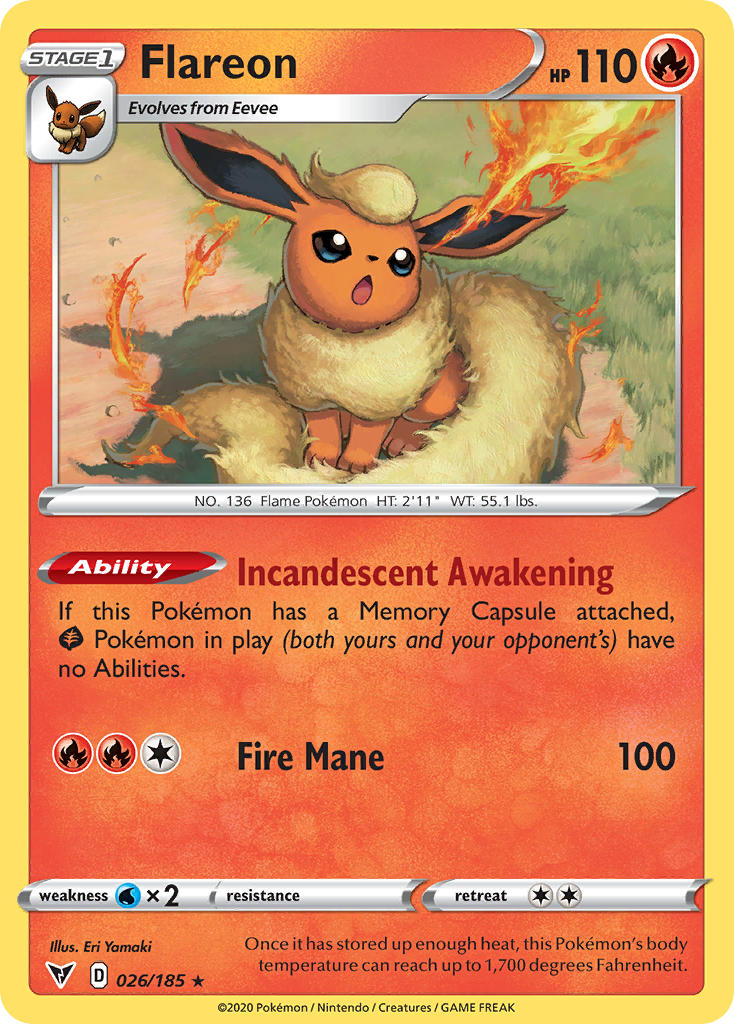 Flareon (026/185) [Sword & Shield: Vivid Voltage] Reverse Holofoil