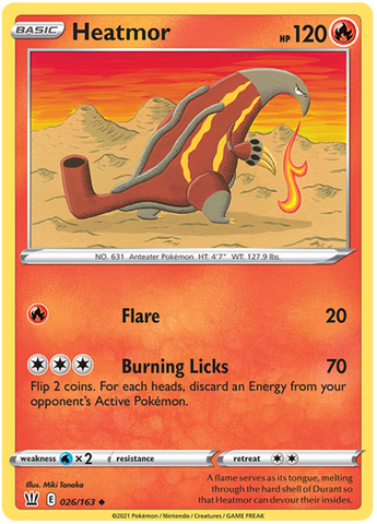 Heatmor (026/163) [Sword & Shield: Battle Styles] Reverse Holofoil