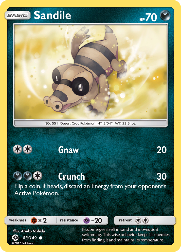 Sandile (83/149) [Sun & Moon: Base Set] Reverse Holofoil