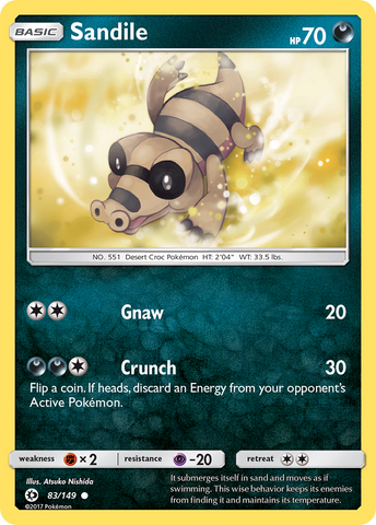 Sandile (83/149) [Sun & Moon: Base Set] Reverse Holofoil