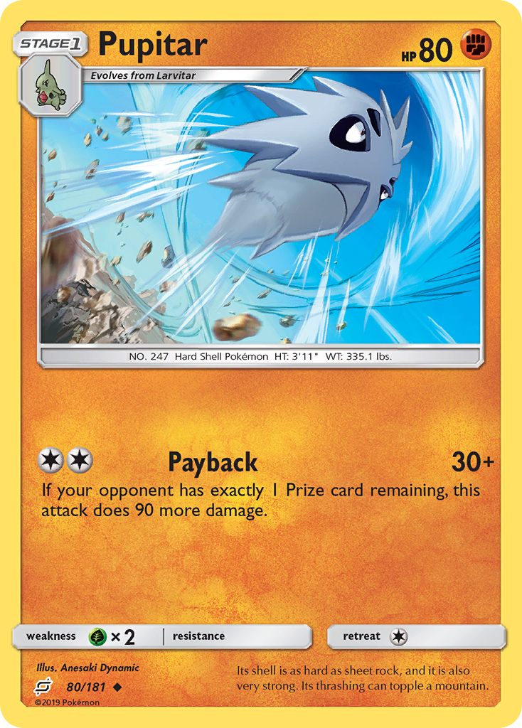 Pupitar (80/181) [Sun & Moon: Team Up] Reverse Holofoil