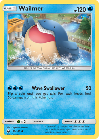 Wailmer (39/168) [Sun & Moon: Celestial Storm] Reverse Holofoil